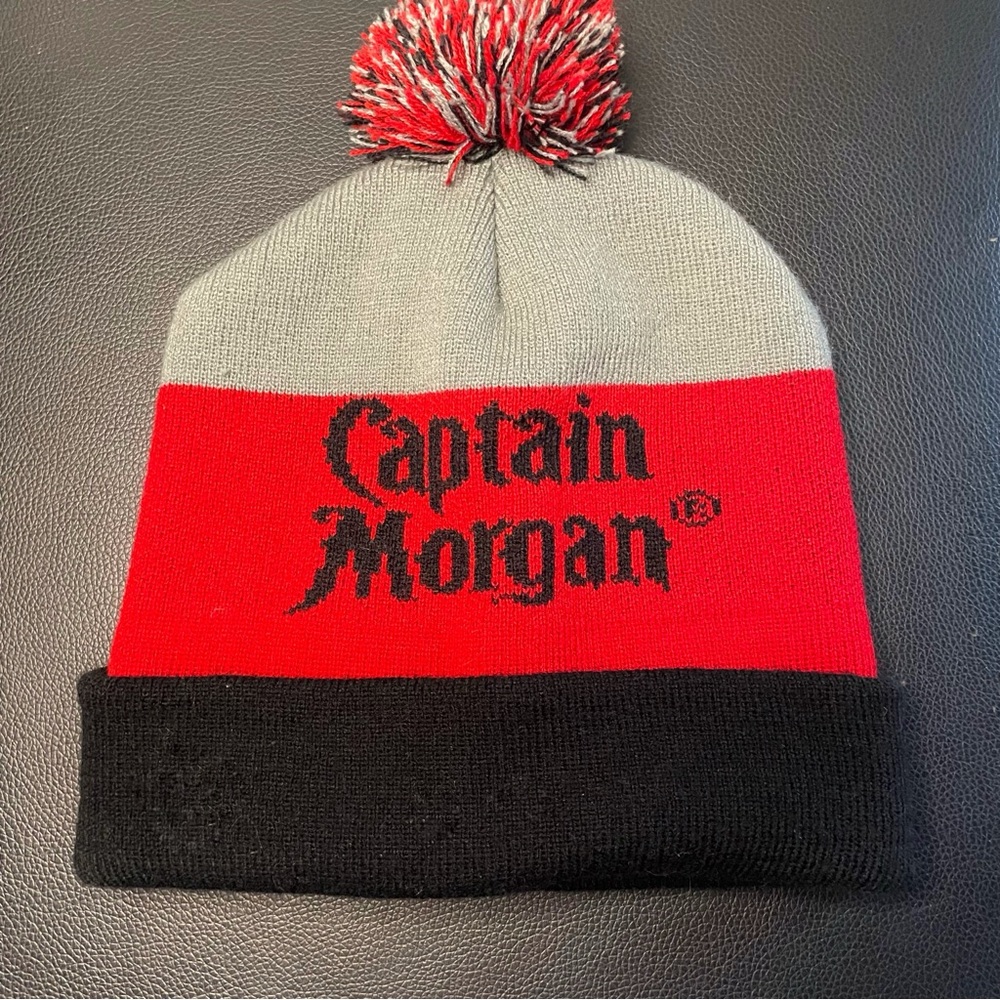 Captain Morgan Red Gray and black Beanie